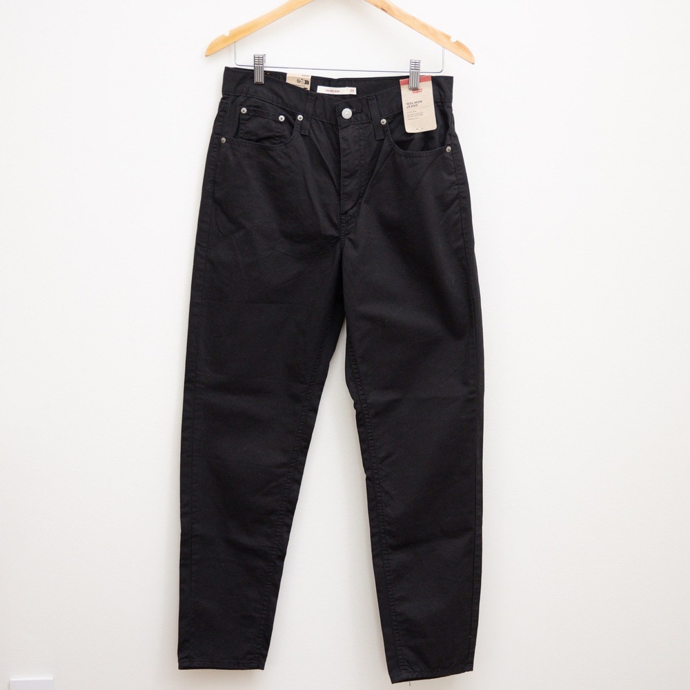 Levis 80s Mom Jeans Black High Rise Tapered Leg Pants 29x30 NWT